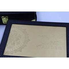 Customized Luxurious Rectangle Jewelry PU Leather Gift Box with Stamping Embossing Logo Hardware Locks Flannel Lining