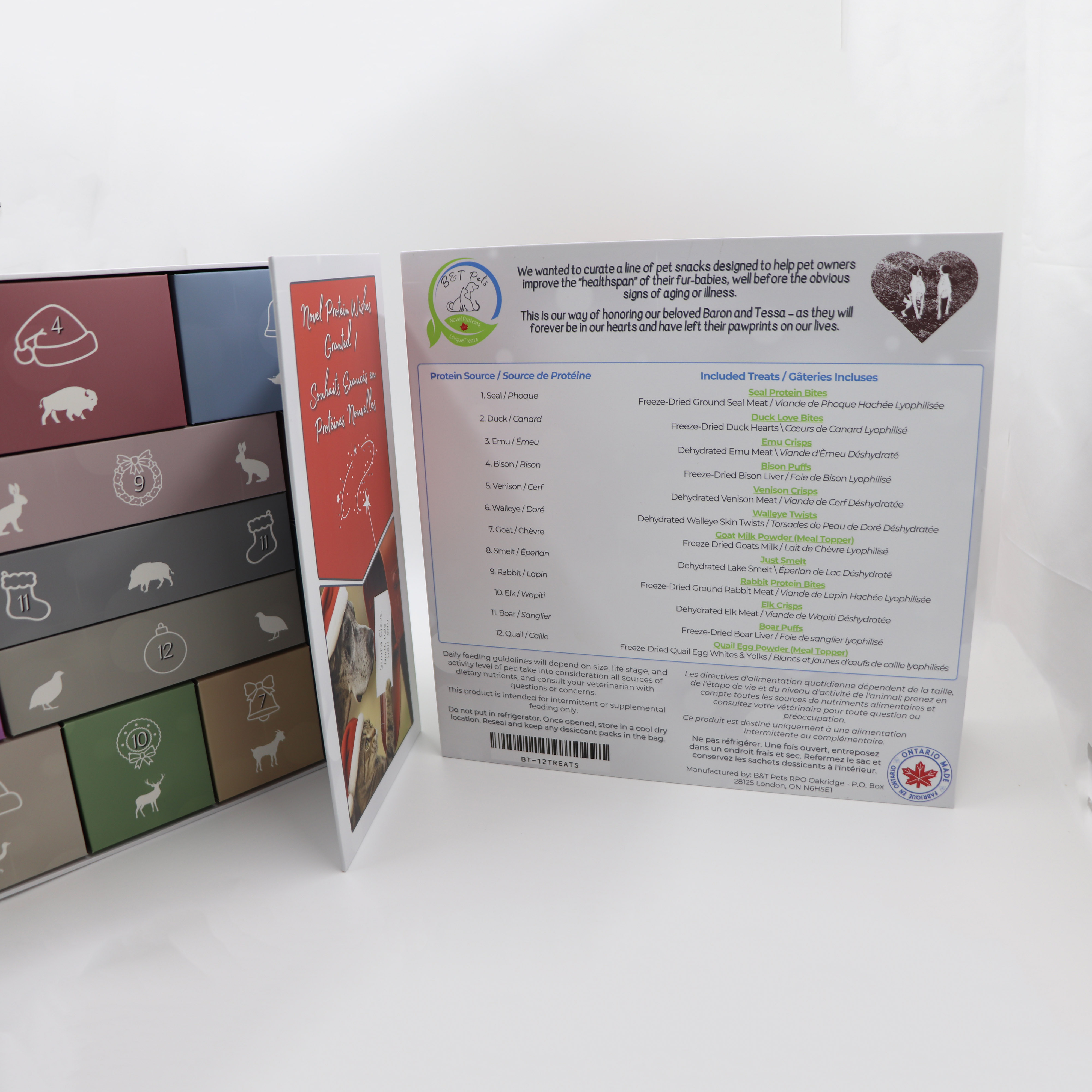 Custom Luxury Christmas Pet Gift Rigid Paper Advent Calendar Boxes with Embossing Recycled Materials Magnet Closure