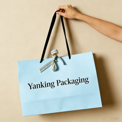Custom Color Luxury Cosmetics Clothes Packaging Art Paper Bags Ribbon Handle Offset Printing Personalized