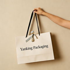 Custom Color Luxury Cosmetics Clothes Packaging Art Paper Bags Ribbon Handle Offset Printing Personalized