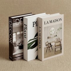 Custom Decorative Book Box Set Fashion Luxury Empty Storage Box Art Decor Empty Storage Box Art Decor