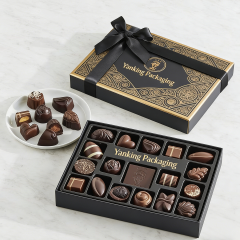 Custom Logo Eco Friendly Gold Foil Paper Chocolate Bar Packaging Box Gift Box Lid and Base Style Box Manufacturer