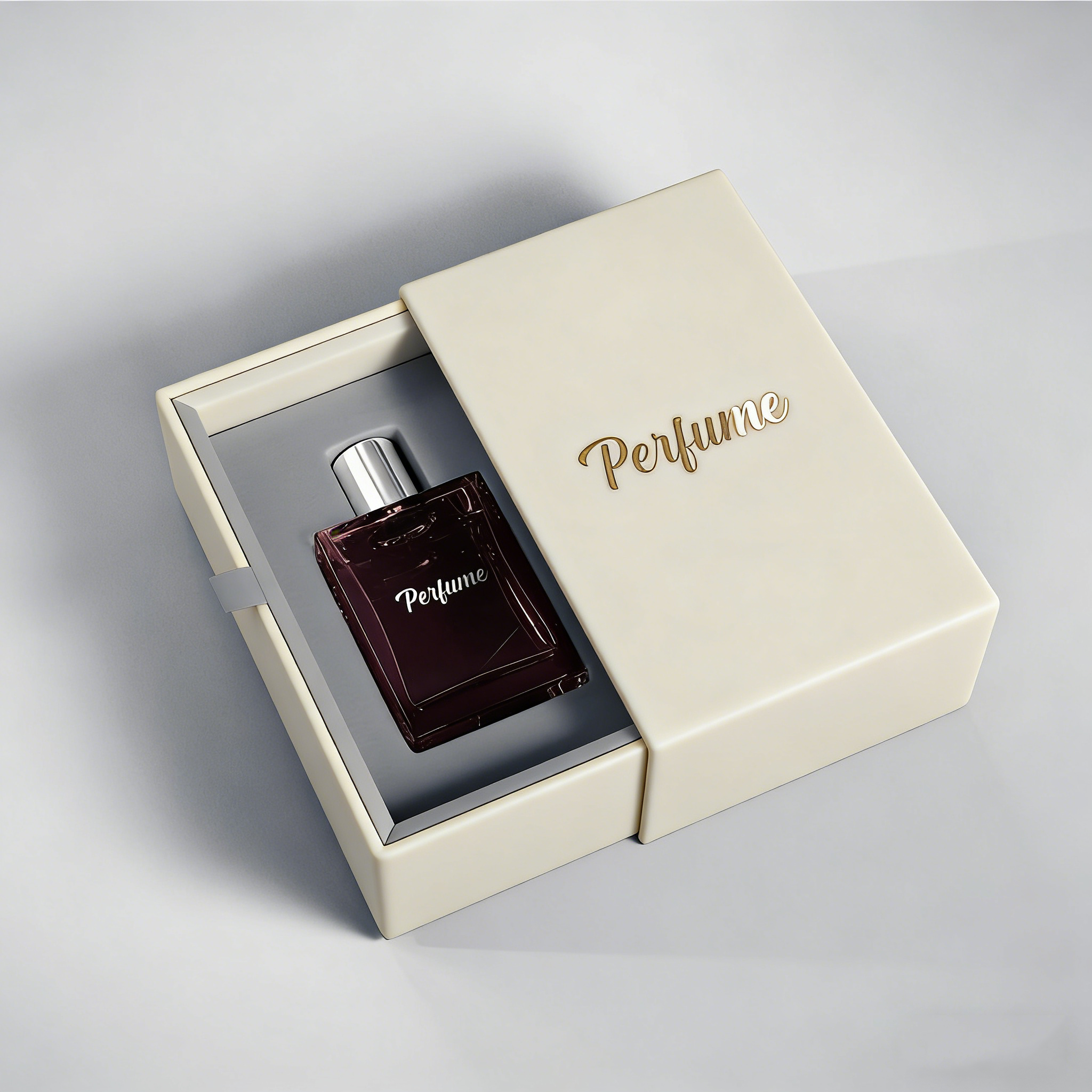 Personalized Custom Design Small Drawer Box Perfume Packaging Handmade Luxury Rigid Sliding Drawer Box Packaging With Ribbon