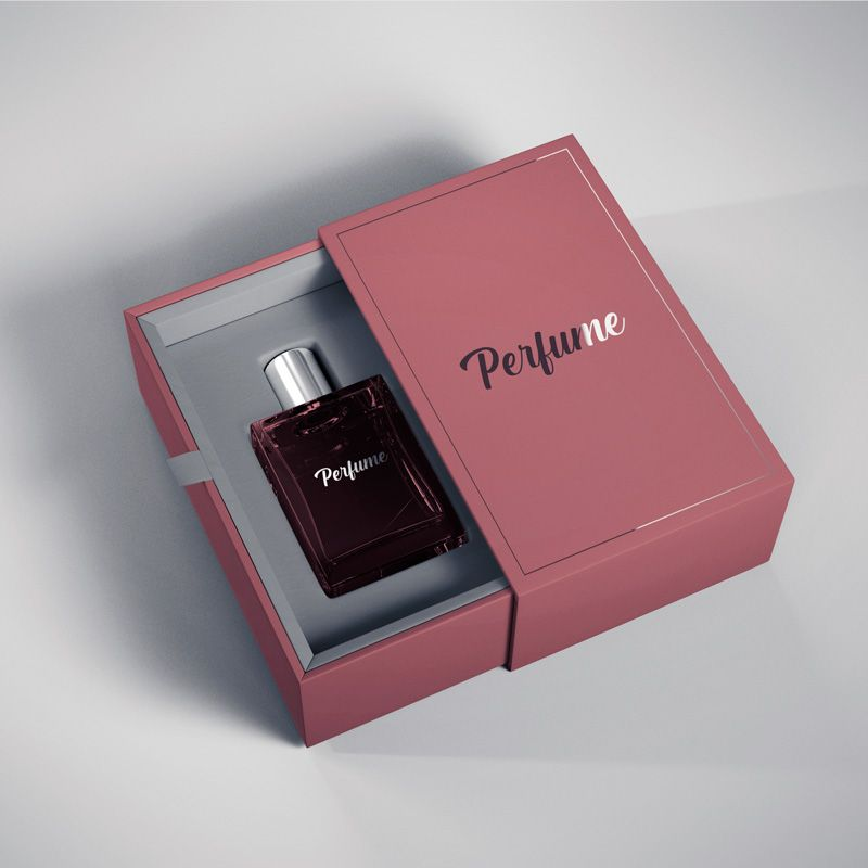 Personalized Custom Design Small Drawer Box Perfume Packaging Handmade Luxury Rigid Sliding Drawer Box Packaging With Ribbon