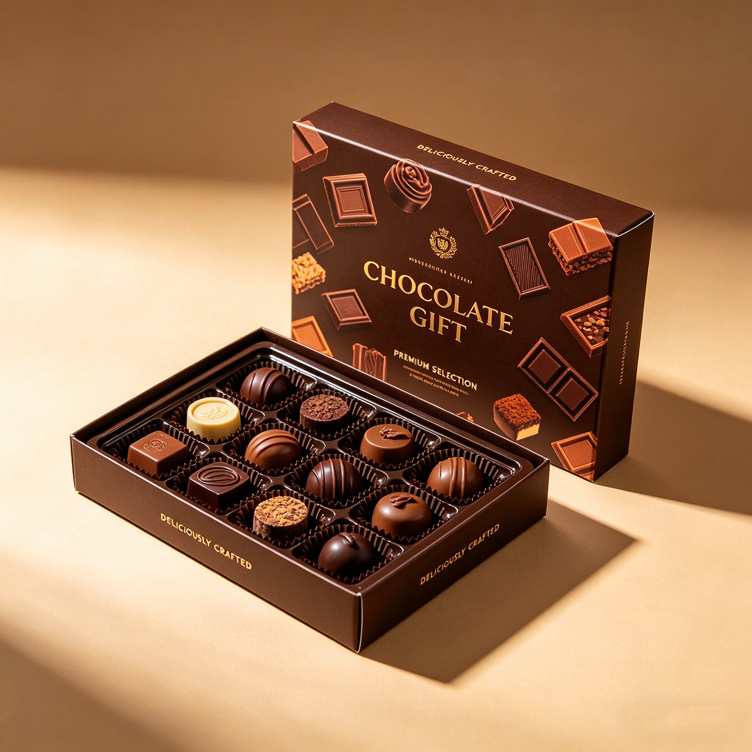 Custom Printing Logo Chocolate Gift Boxes Design Magnetic Clamshell Folding Rigid Cardboard Paper Packaging Box for Food