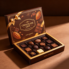 Custom Printing Logo Chocolate Gift Boxes Design Magnetic Clamshell Folding Rigid Cardboard Paper Packaging Box for Food
