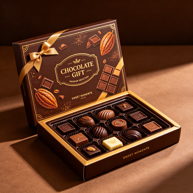 Custom Printing Logo Chocolate Gift Boxes Design Magnetic Clamshell Folding Rigid Cardboard Paper Packaging Box for Food