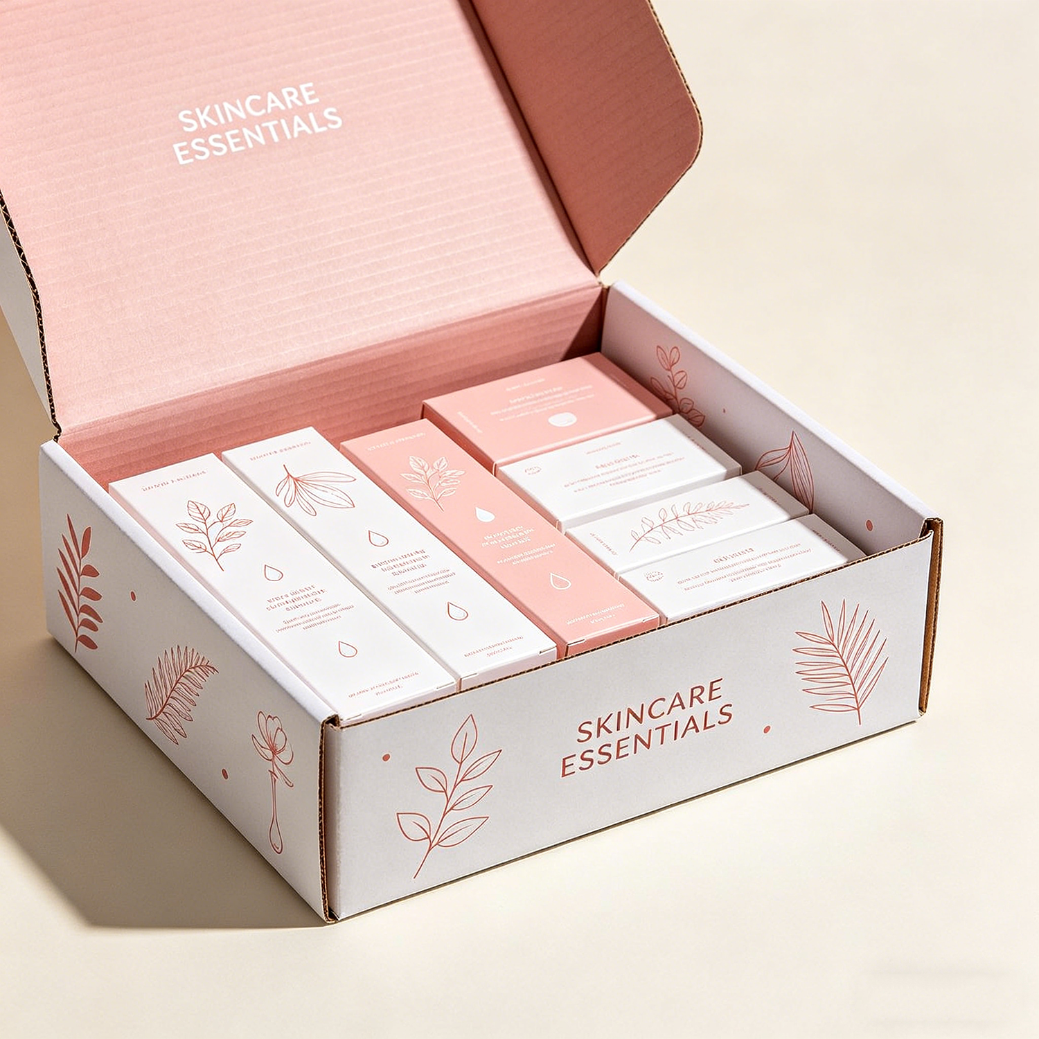 Custom Printed Logo Skincare Cosmetic Mailing Paper Packaging Boxes Hard Cardboard Corrugated Shipping Mailer Box