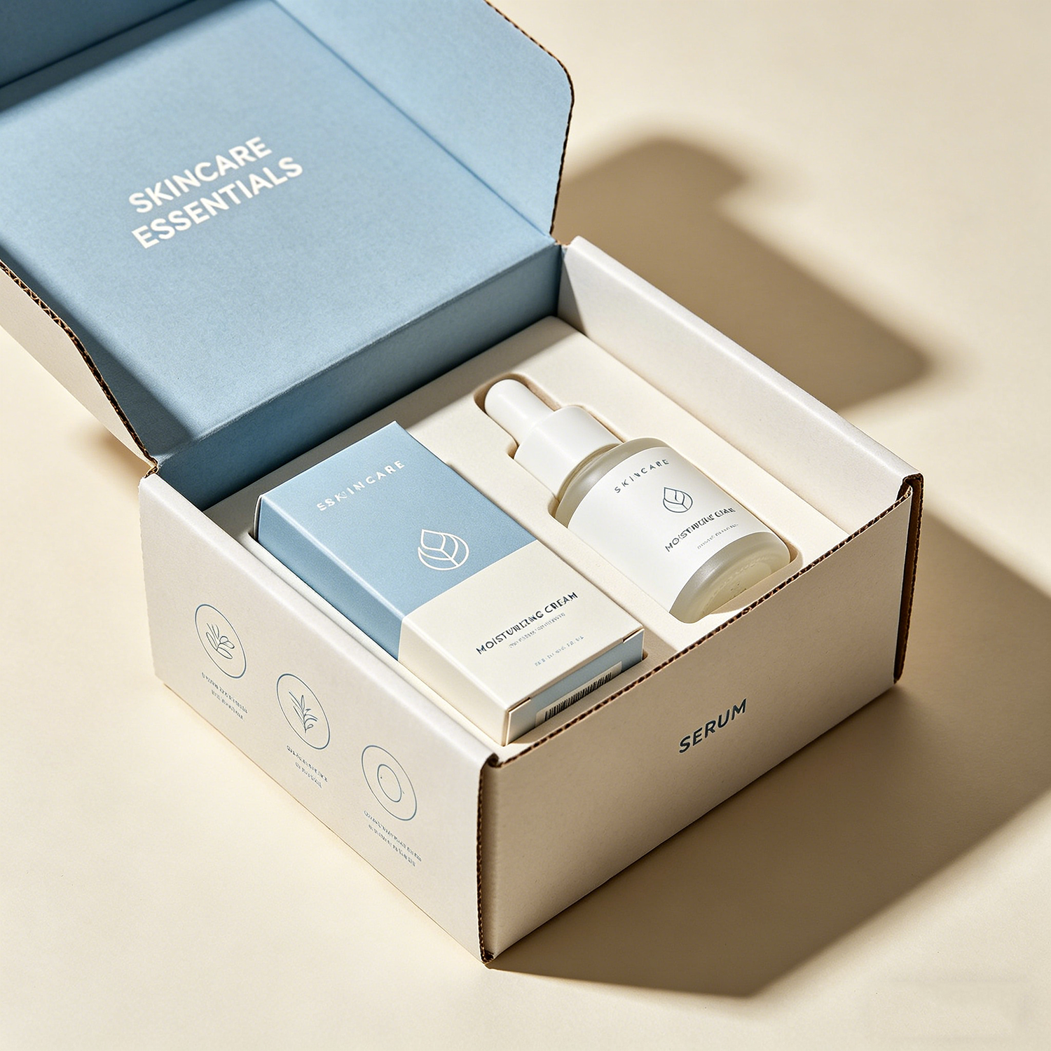 Custom Printed Logo Skincare Cosmetic Mailing Paper Packaging Boxes Hard Cardboard Corrugated Shipping Mailer Box