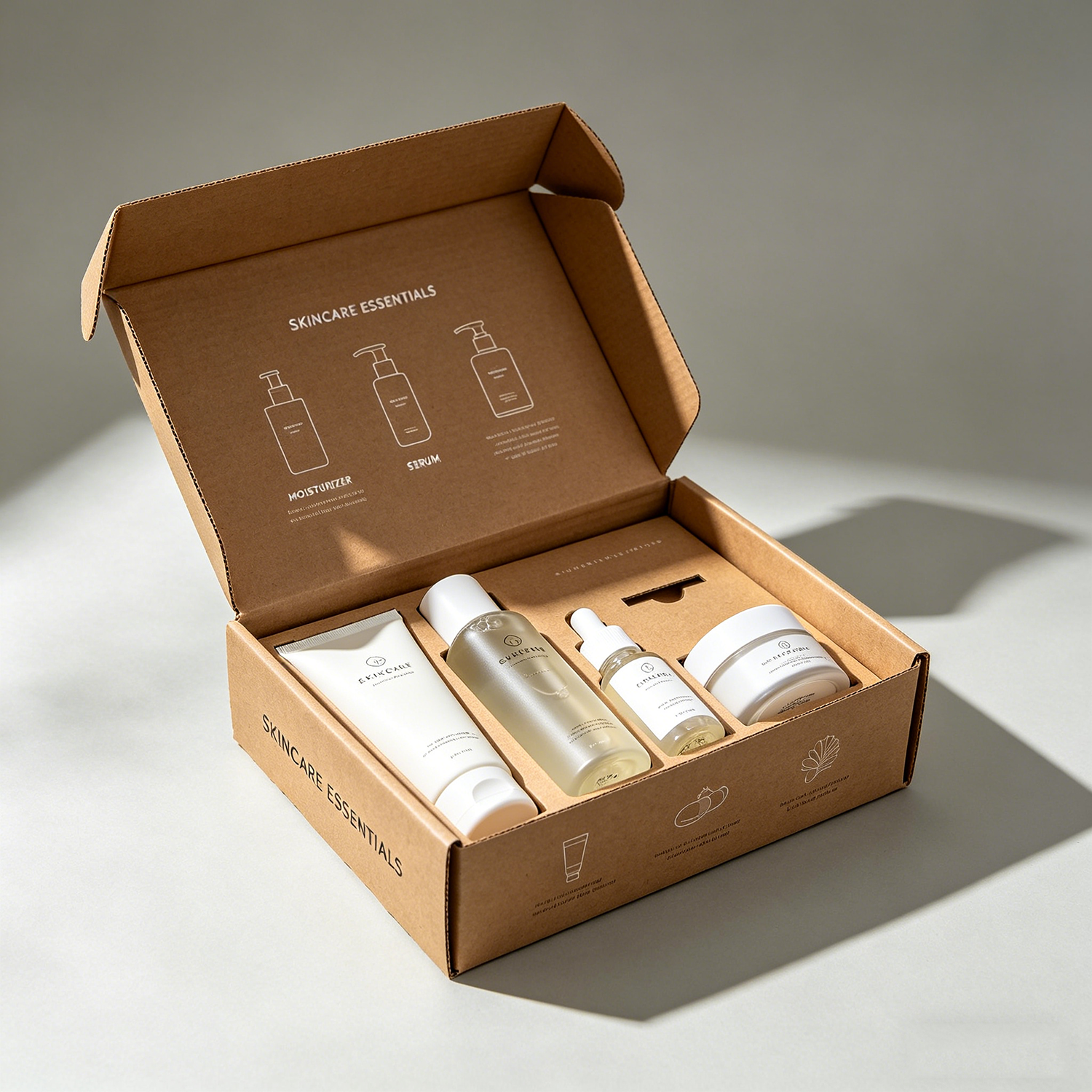 Custom Printed Logo Skincare Cosmetic Mailing Paper Packaging Boxes Hard Cardboard Corrugated Shipping Mailer Box