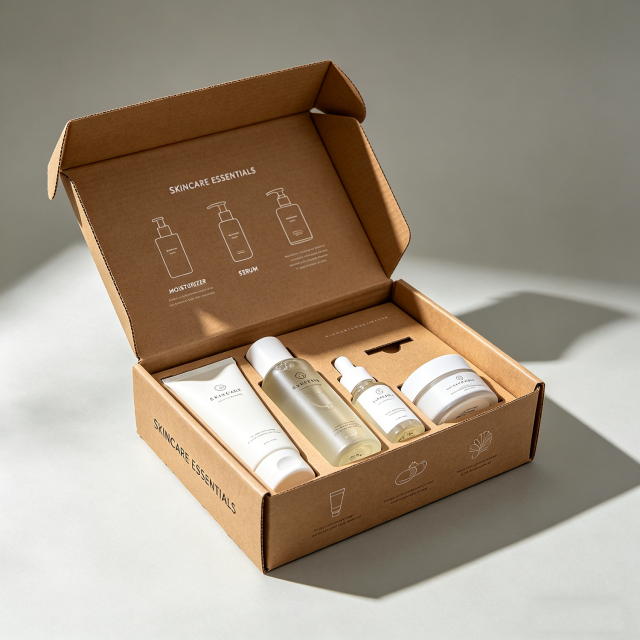 Custom Printed Logo Skincare Cosmetic Mailing Paper Packaging Boxes Hard Cardboard Corrugated Shipping Mailer Box