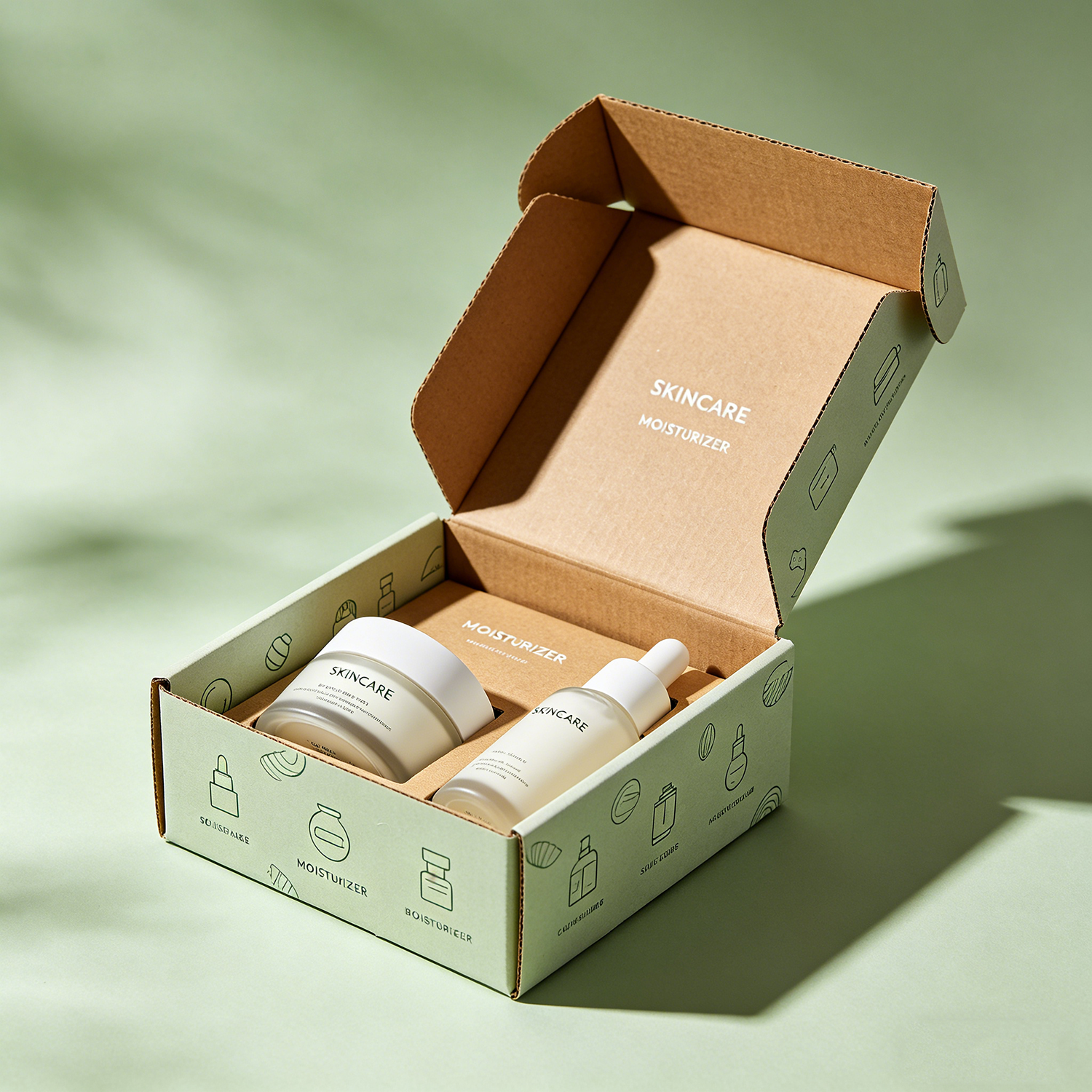 Custom Printed Logo Skincare Cosmetic Mailing Paper Packaging Boxes Hard Cardboard Corrugated Shipping Mailer Box