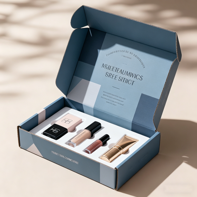 Custom Logo Beauty Makeup Brush Lip Gloss Skincare Corrugated Cardboard Shipping Mailer Paper Boxes Cosmetic Box Packaging
