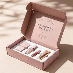 Custom Logo Beauty Makeup Brush Lip Gloss Skincare Corrugated Cardboard Shipping Mailer Paper Boxes Cosmetic Box Packaging
