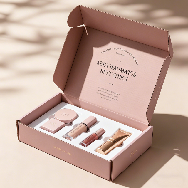 Custom Logo Beauty Makeup Brush Lip Gloss Skincare Corrugated Cardboard Shipping Mailer Paper Boxes Cosmetic Box Packaging
