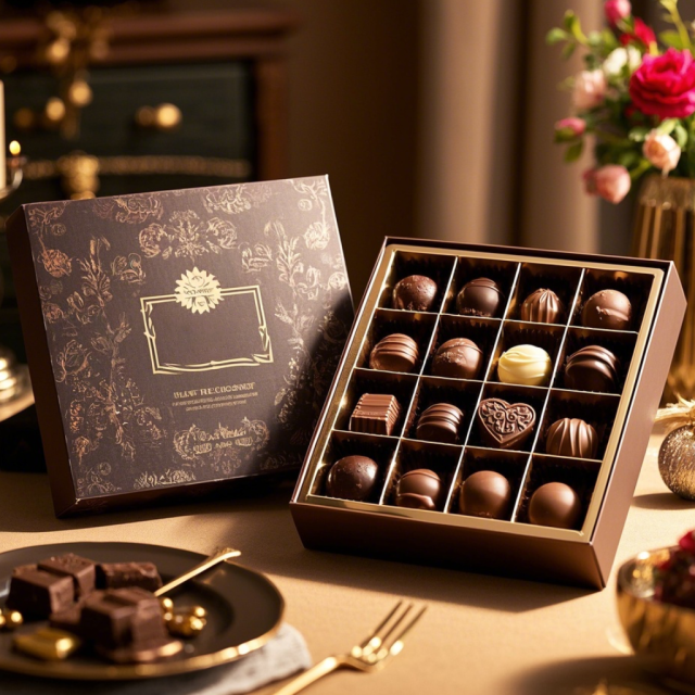 Custom Luxury Brown Candy Chocolate Packaging Safe for Wedding Food Rigid Lid Paperboard Gift Box with Stamping Food Safe