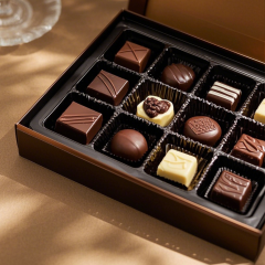 Custom Luxury Brown Candy Chocolate Packaging Safe for Wedding Food Rigid Lid Paperboard Gift Box with Stamping Food Safe