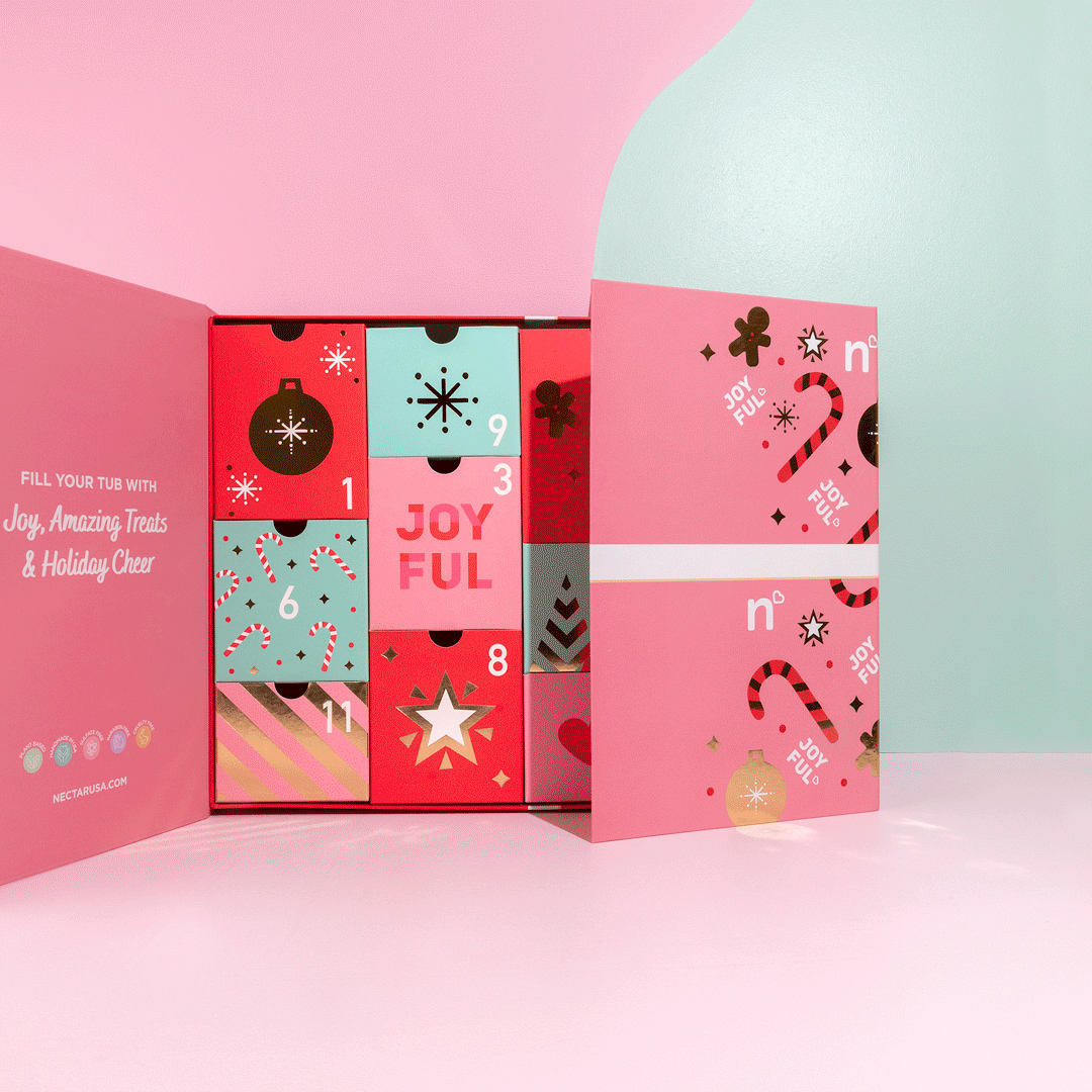 Low Price Custom Printed Christmas 12 Days Advent Calendar Magnet Gift Box Embossed and Matt Laminated Paper Packaging Gift Box
