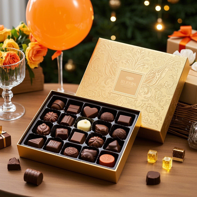 Custom Luxury Brown Candy Chocolate Packaging Safe for Wedding Food Rigid Lid Paperboard Gift Box with Stamping Food Safe