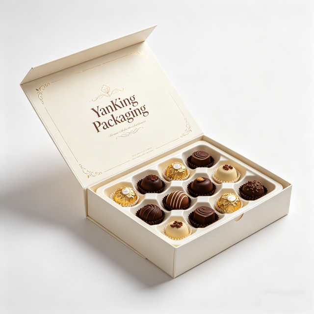 Custom High-End Chocolates Gift Box Packaging with Recycled Materials Lid and Base Magnetic Closure Pull-out Box