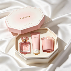 Customized Perfume Aromatherapy Skincare Gift Box Sets Octagonal Paper Box with Lining for Valentine's Day