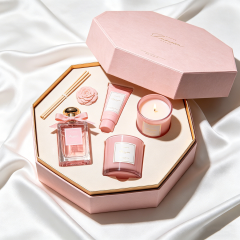 Customized Perfume Aromatherapy Skincare Gift Box Sets Octagonal Paper Box with Lining for Valentine's Day