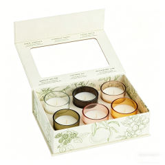 Recycled Foldable Brand Magnet Close Boxes Custom Printed Logo Luxury Gift Box Packaging for Candle Pack with Window
