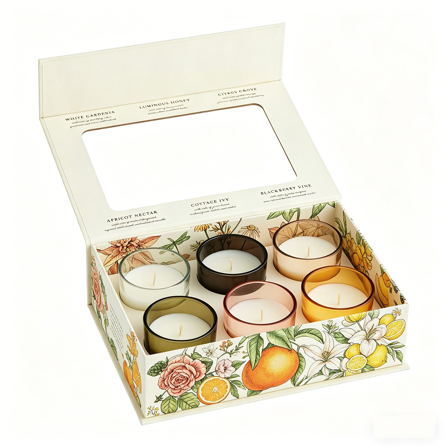 Recycled Foldable Brand Magnet Close Boxes Custom Printed Logo Luxury Gift Box Packaging for Candle Pack with Window