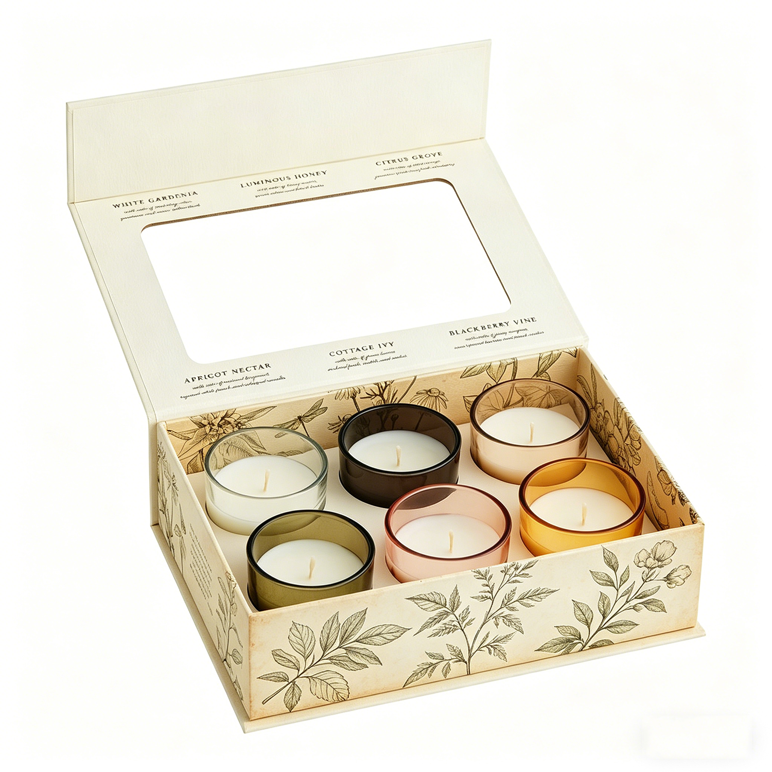 Recycled Foldable Brand Magnet Close Boxes Custom Printed Logo Luxury Gift Box Packaging for Candle Pack with Window