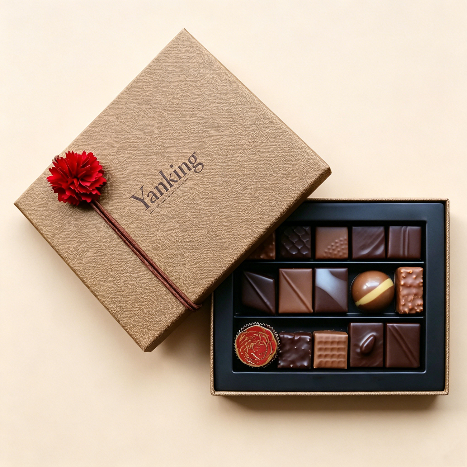 Custom Lid and Base Art Paper Chocolate Boxes Gold Foil Stamping Black Luxury Chocolate Candy Packaging for High-End Brands
