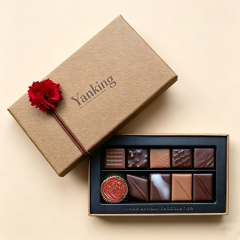 Custom Lid and Base Art Paper Chocolate Boxes Gold Foil Stamping Black Luxury Chocolate Candy Packaging for High-End Brands