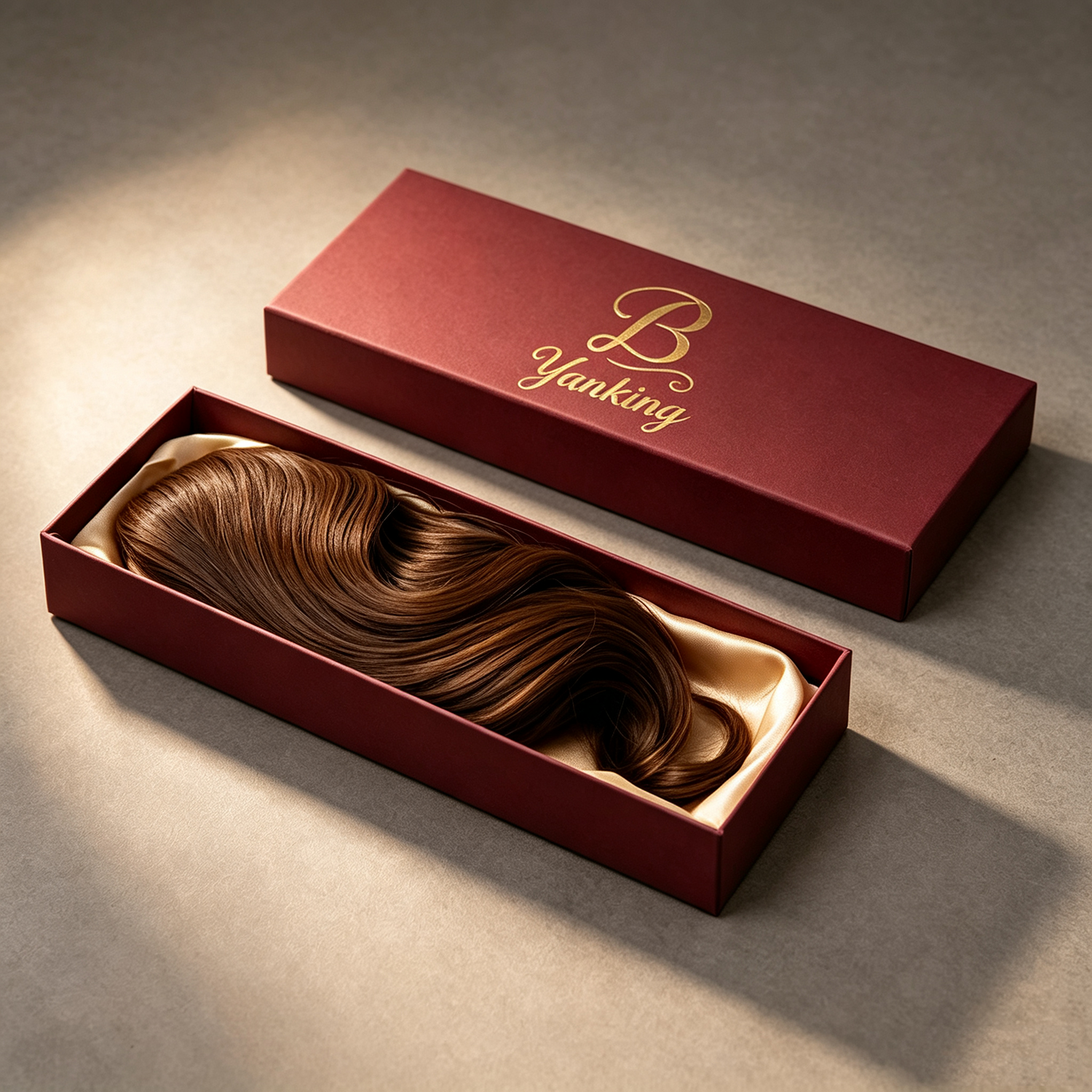 Wholesale Luxury Paper Cardboard Hair Extension Wig Packaging Box Custom Logo Lid and Base Gift Package Box