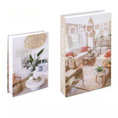 Custom Modern Style Fancy Fashion Book Shaped Box Decoration Model Hardcover Hollow Decorative Book Paper Box Embossing Sponge