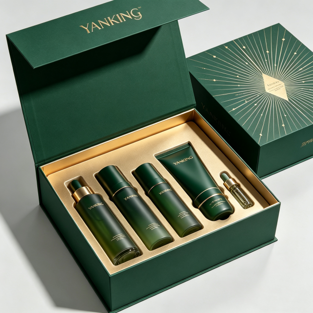 Custom Luxury Cosmetic Skincare Packaging Box for Face Oil Serum Printed Paper Magnet Box OEM Manufacturer