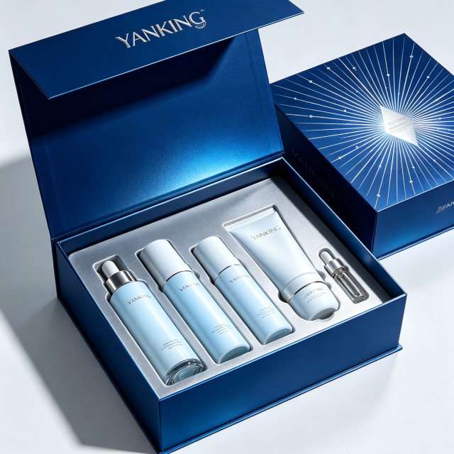 Custom Luxury Cosmetic Skincare Packaging Box for Face Oil Serum Printed Paper Magnet Box OEM Manufacturer
