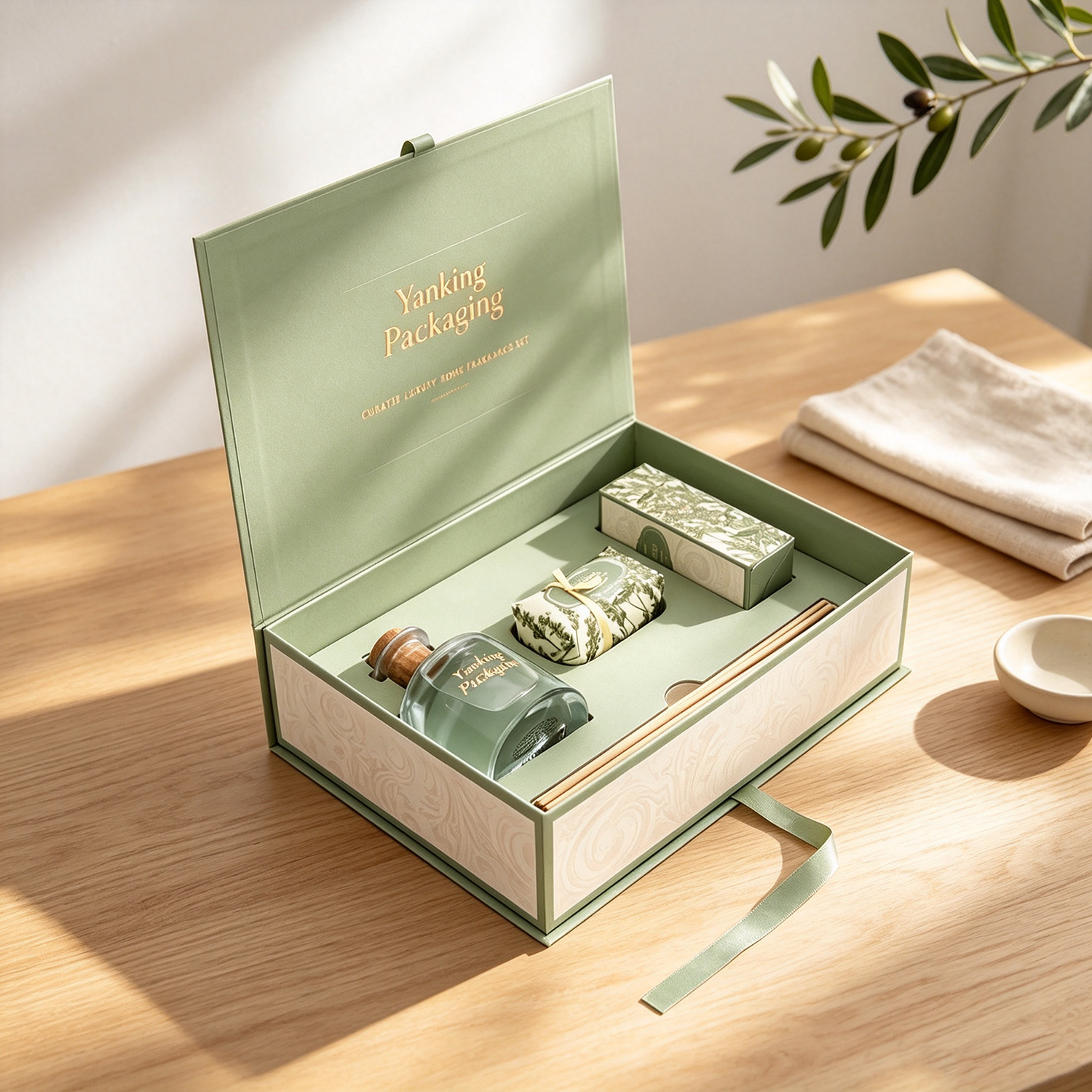 Custom Rigid Magnetic Cosmetic Box for Perfume & Skincare Beauty Sets
