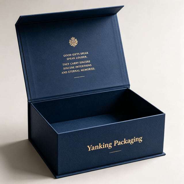 Custom Rigid Magnet Gift Box | Gold Stamping Paper Packaging Box