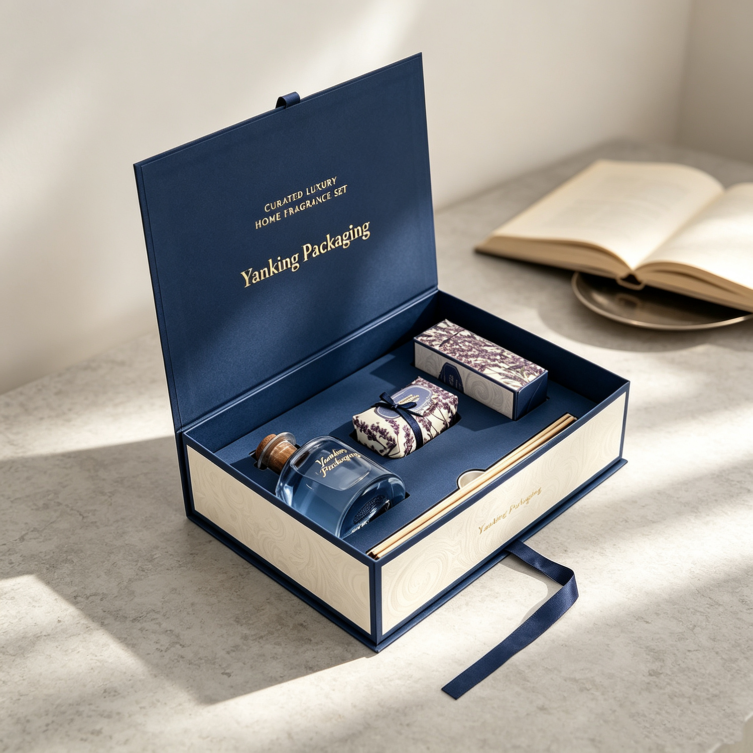 Custom Rigid Magnetic Cosmetic Box for Perfume & Skincare Beauty Sets