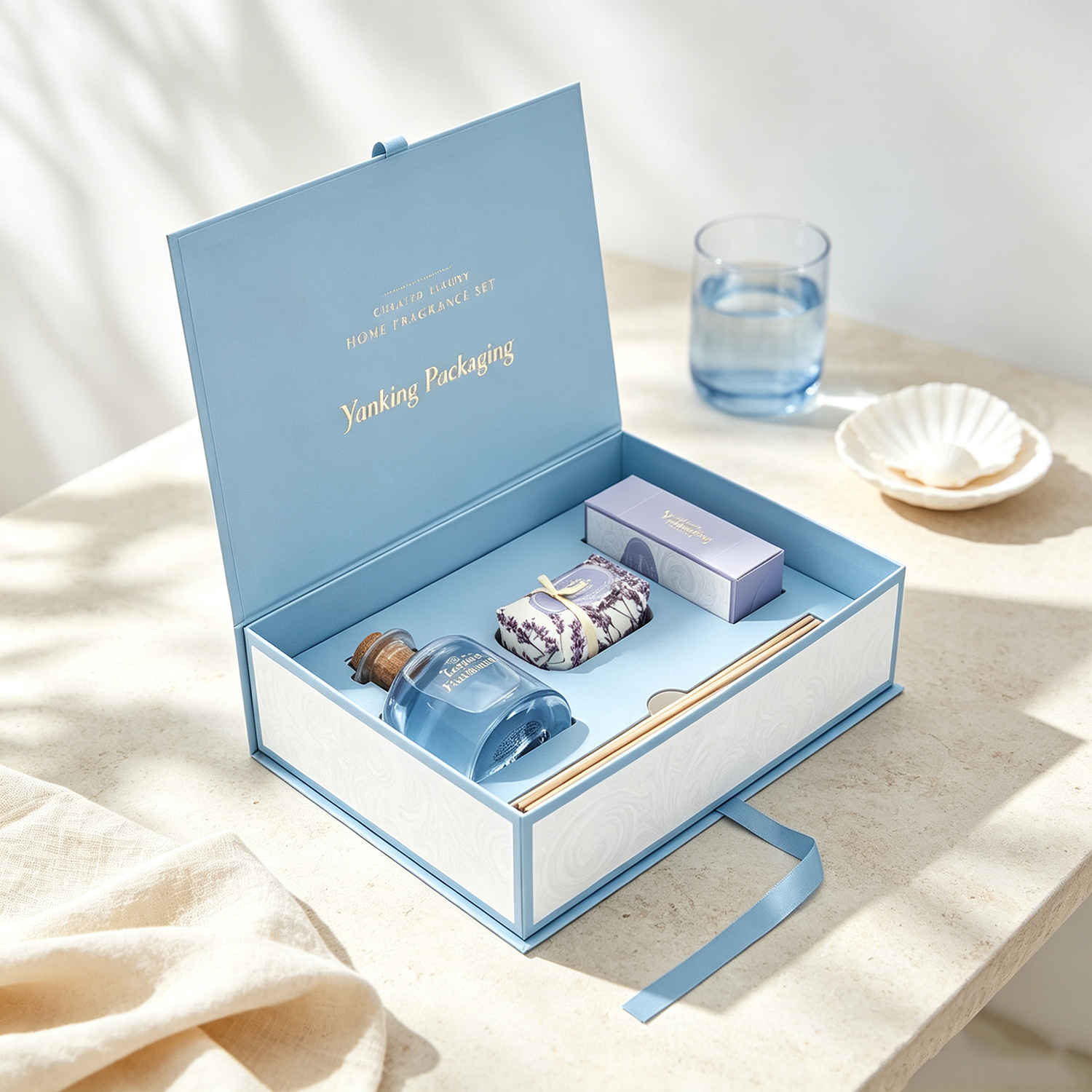Custom Rigid Magnetic Cosmetic Box for Perfume & Skincare Beauty Sets