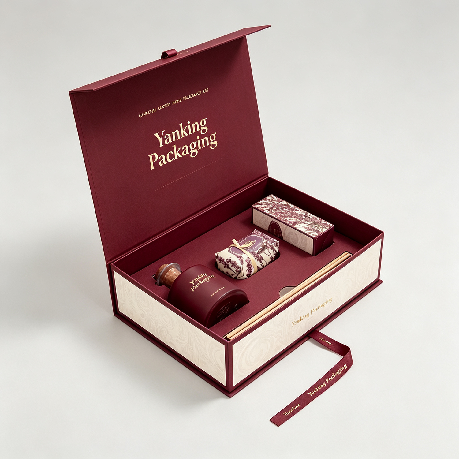 Custom Rigid Magnetic Cosmetic Box for Perfume & Skincare Beauty Sets