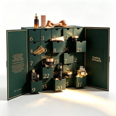 Custom 25-Day Double Door Christmas Advent Calendar Beauty Rigid Gift Box with Magnetic Closure