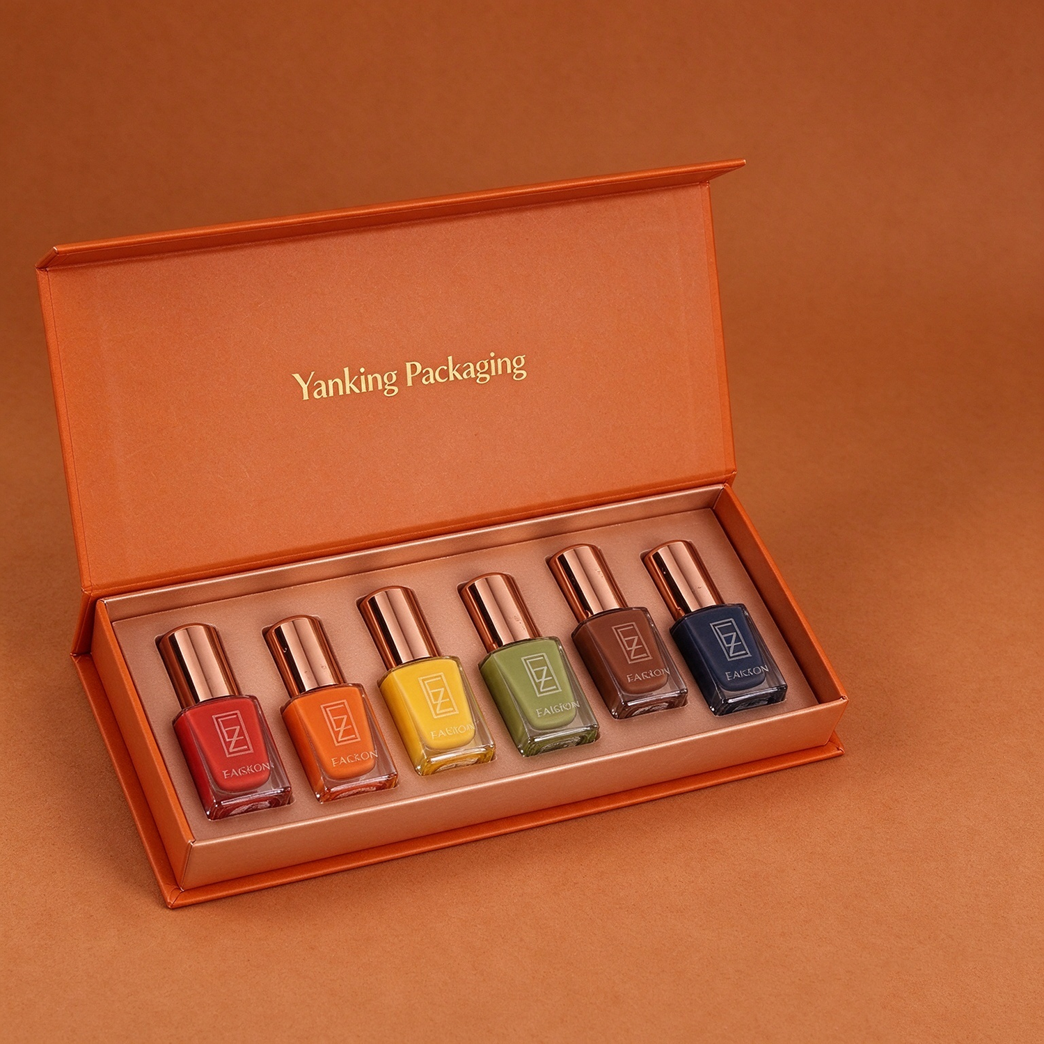 Custom Magnetic Nail Polish Box | Foldable Rigid Paperboard Cosmetic Box