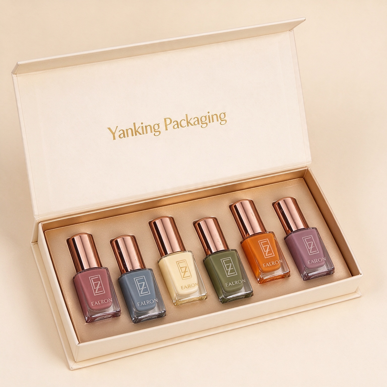 Custom Magnetic Nail Polish Box | Foldable Rigid Paperboard Cosmetic Box