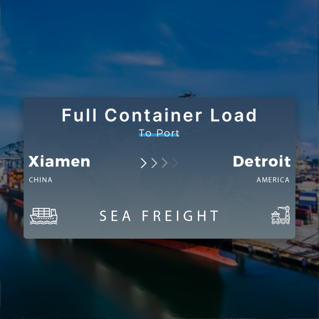 Shipping From Xiamen To Detroit Full Container Load To Port