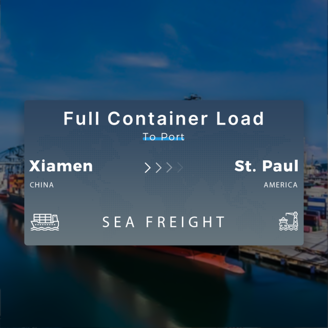 Shipping From Xiamen To St. Paul Full Container Load To Port