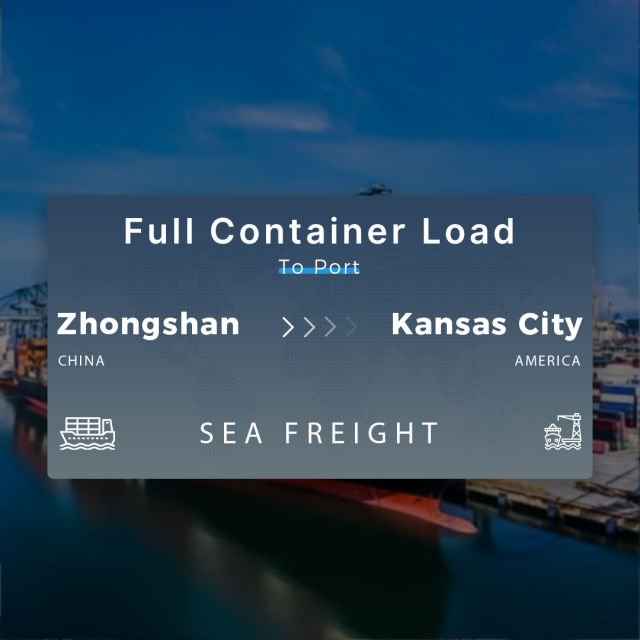 Shipping From Zhongshan To Kansas City Full Container Load To Port