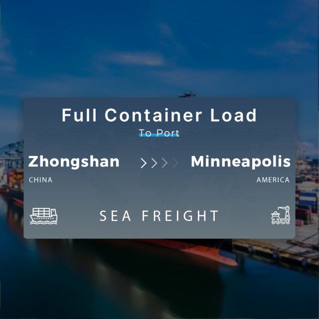 Shipping From Zhongshan To Minneapolis Full Container Load To Port