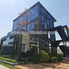 Luxury 3 story glass container house flat packs affordable modern prefab container office,Luxury 3 story glass container house flat packs affordable modern prefab container office