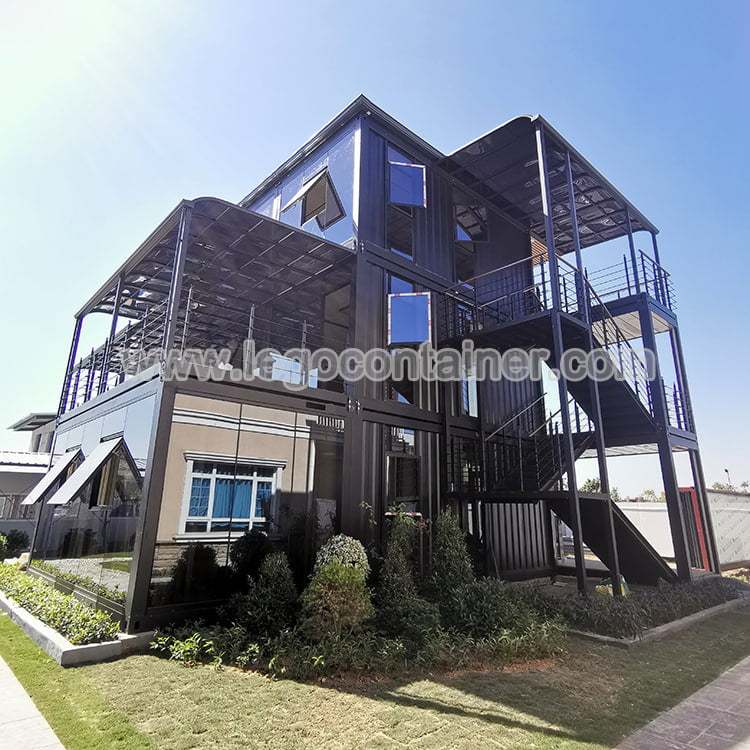 Luxury 3 story glass container house flat packs affordable modern prefab container office,Luxury 3 story glass container house flat packs affordable modern prefab container office