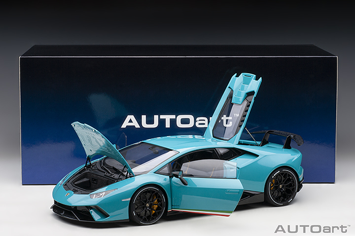 12077 1/12 LAMBORGHINI HURACAN PERFORMANTE (BLU GLAUCO/SOLID BLUE)